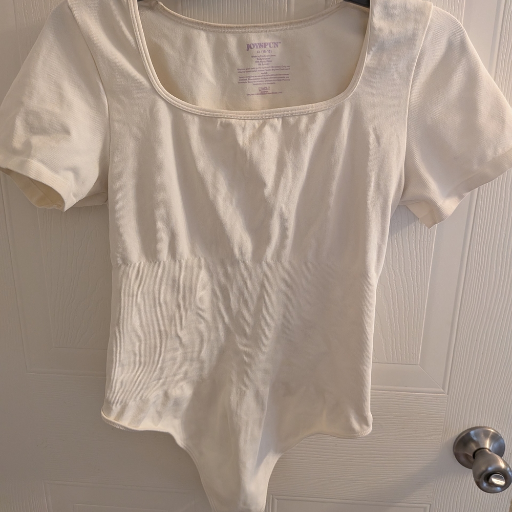 White Fitted Short Sleeve Bodysuit Shapewear